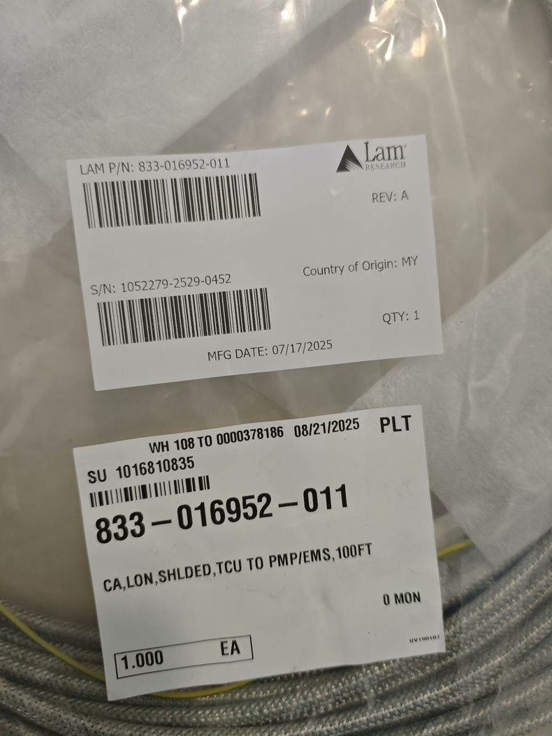New Lam Research 833-016952-011 Semiconductor Equipment Cable
