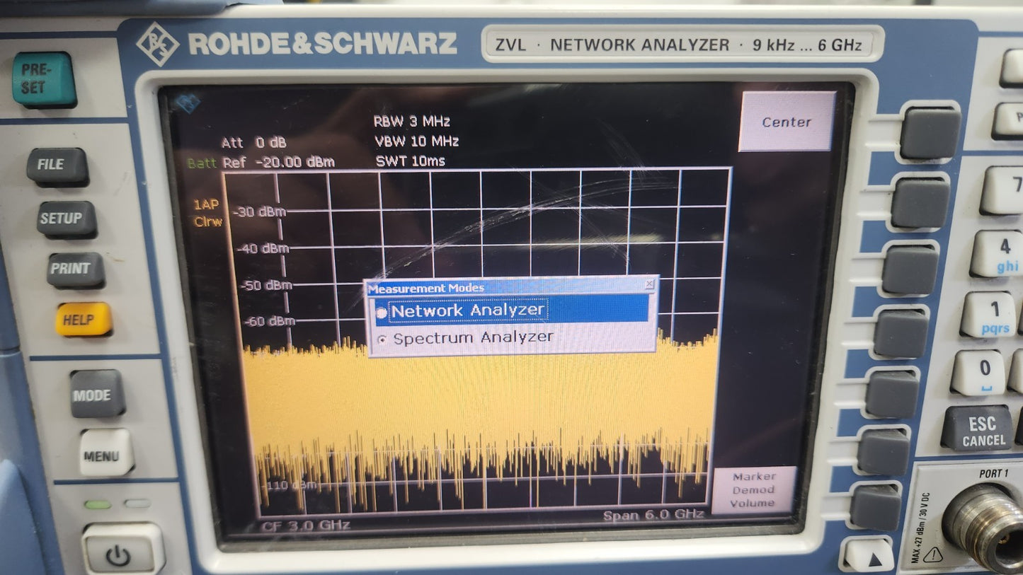 Rohde & Schwarz ZVL6 Vector Network Analyzer 9kHz-6GHz