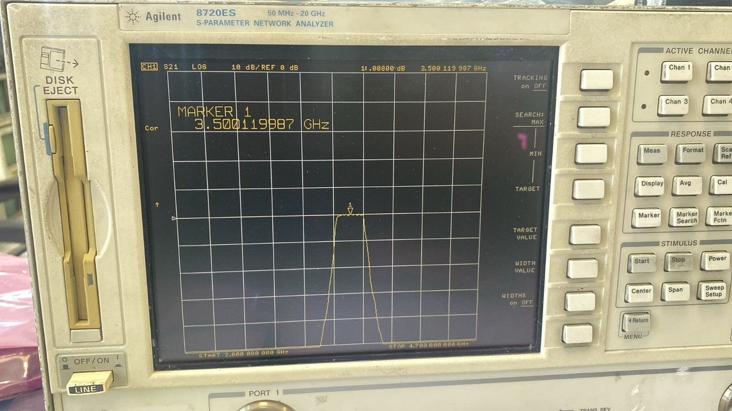 Band Pass Filter 3.5GHz BW 240MHz Loss 0dB G0809