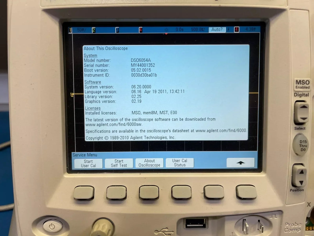 Keysight Agilent DSO6054A 500MHz 4-Ch Digital Storage Oscilloscope