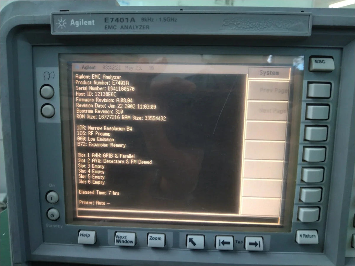 Agilent E7401A 9kHz-1.5GHz EMC Analyzer