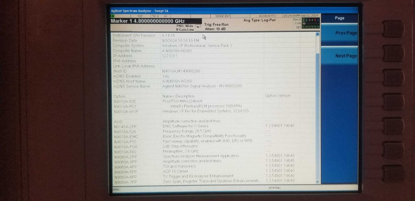 Agilent N9010A 26.5 GHz Signal Analyzer