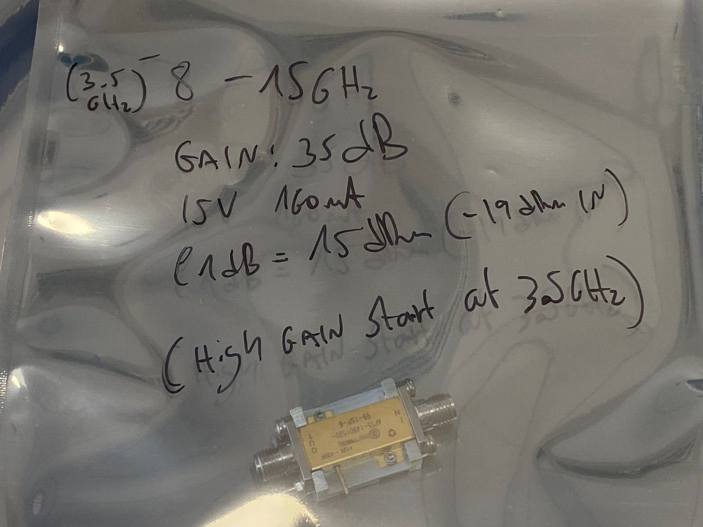 Miteq RF Amplifier 8-15GHz 35dB 15dBm