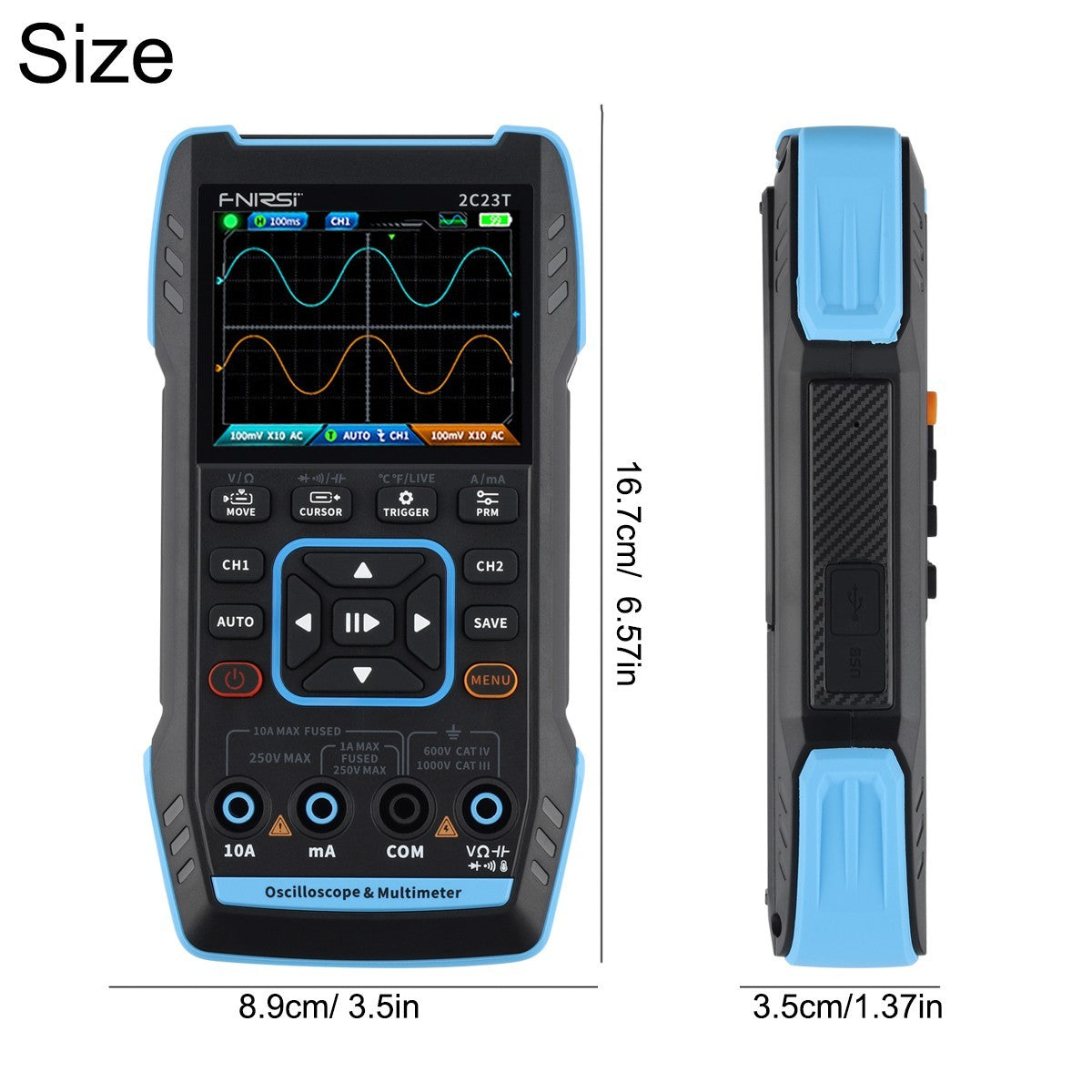 FNIRSI 2C23T 3-in-1 Oscilloscope Multimeter Generator