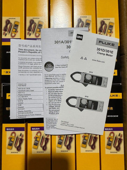 New Fluke 301E AC/DC Clamp Meter 600A