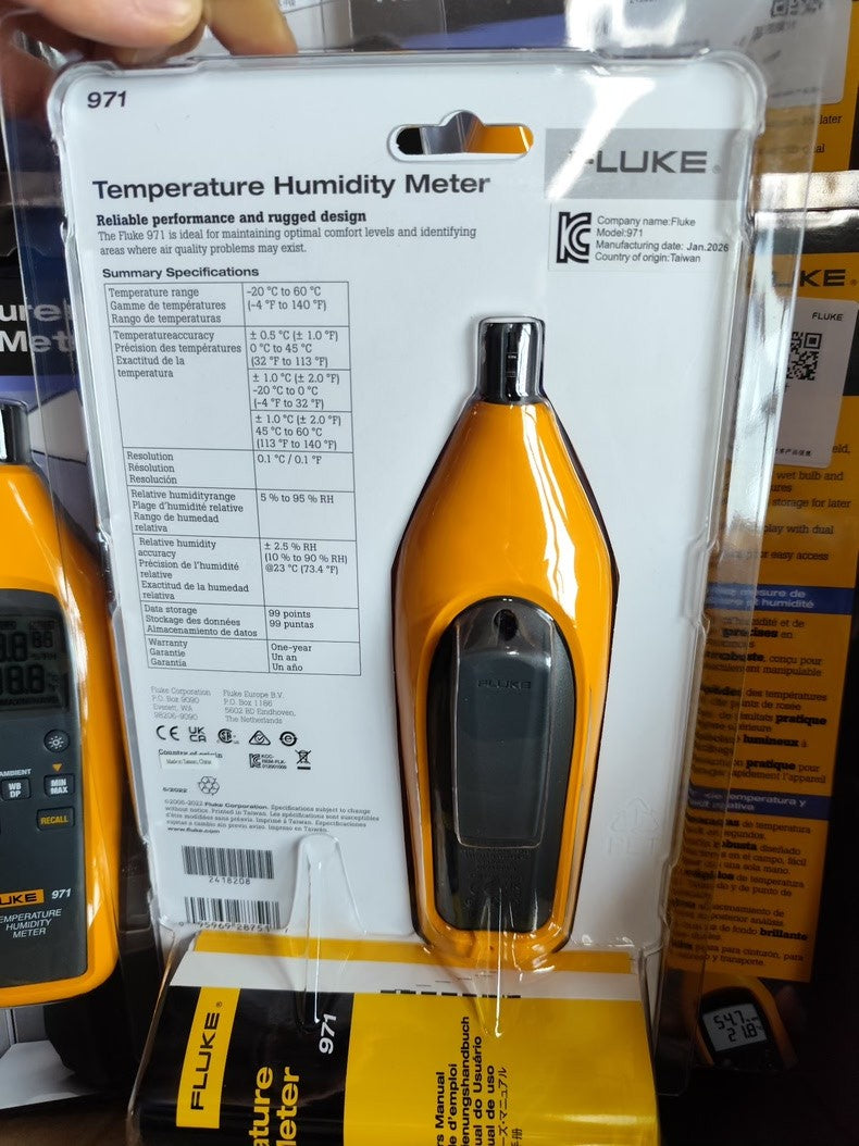 New Fluke 971 Portable Digital Temp Humidity Meter Tester