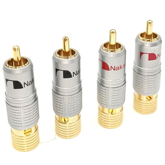 12PCS Nakamichi Gold Plated RCA Locking Plug 10mm