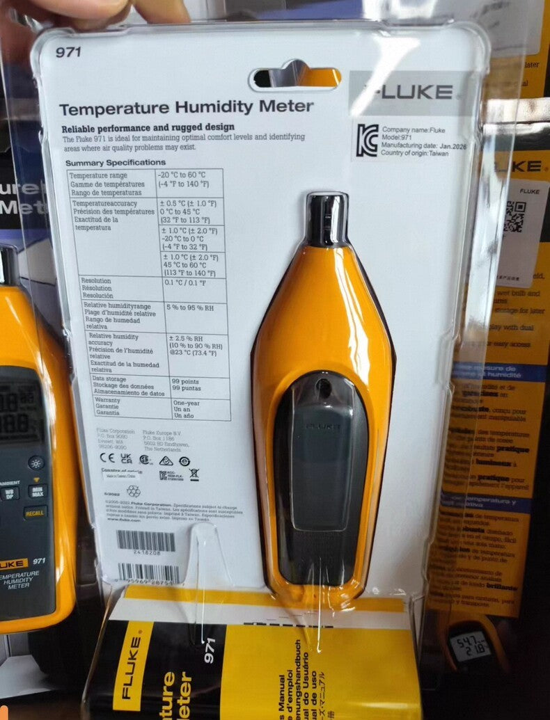 New Fluke 971 Portable Digital Temperature Humidity Meter