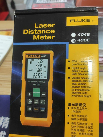 New Fluke 406E 60M Laser Distance Meter with Angle Sensor