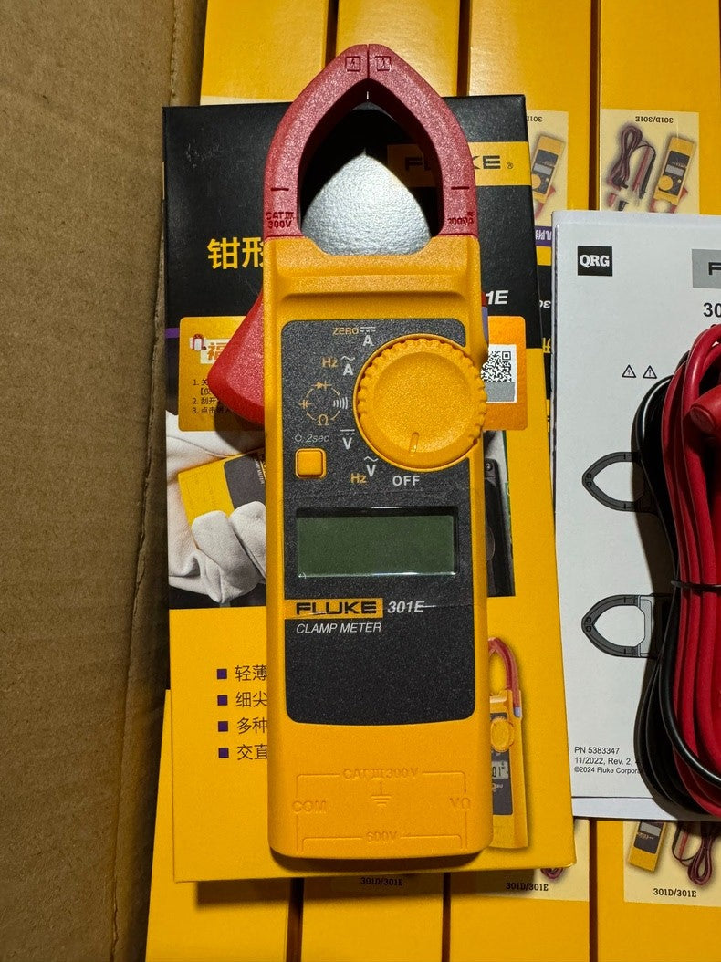 New Fluke 301E AC/DC Clamp Meter 600A