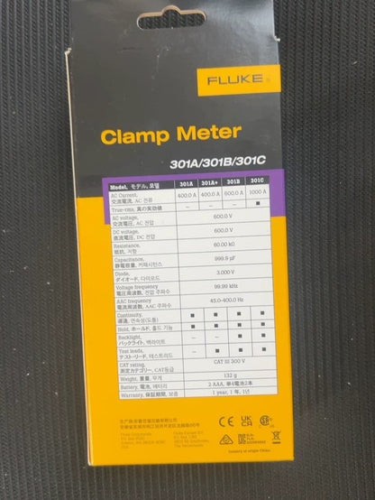 Fluke 301C Digital AC Clamp Meter 600A/600V