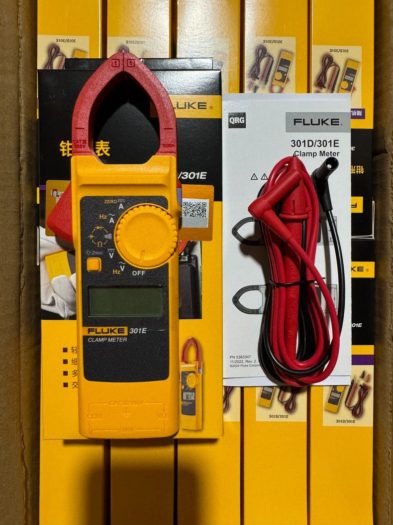 New Fluke 301E AC/DC Clamp Meter 600A