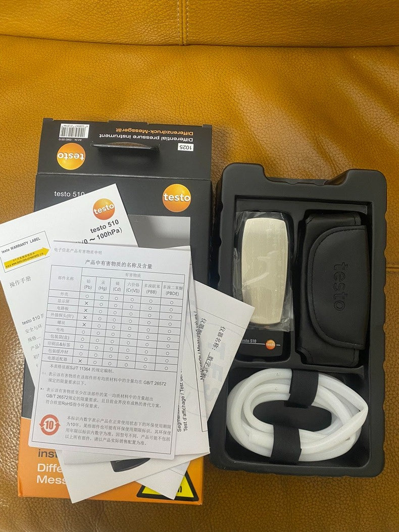 New Testo 510 Differential Manometer Air Pressure