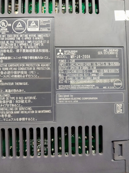 Used Mitsubishi MR-J4-200A Servo Drive 2kW 200V