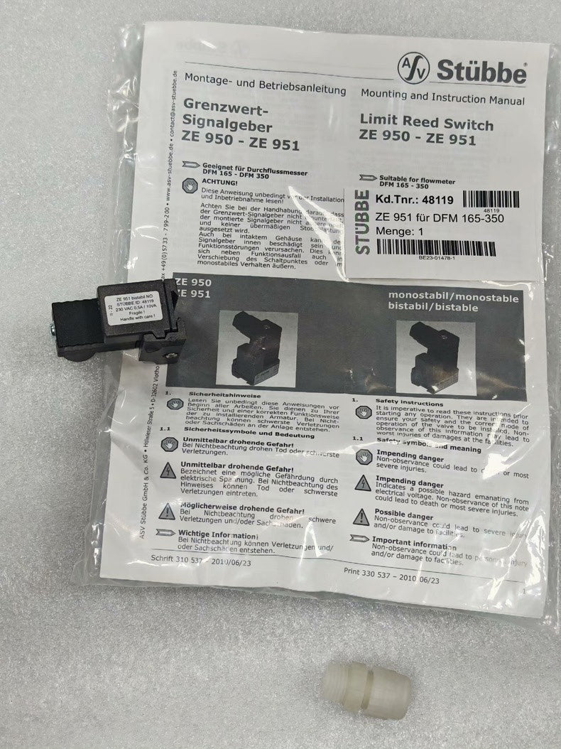 1PC New Stubbe ZE951 NO ASV Limit Reed Switch 230VAC 0.5A