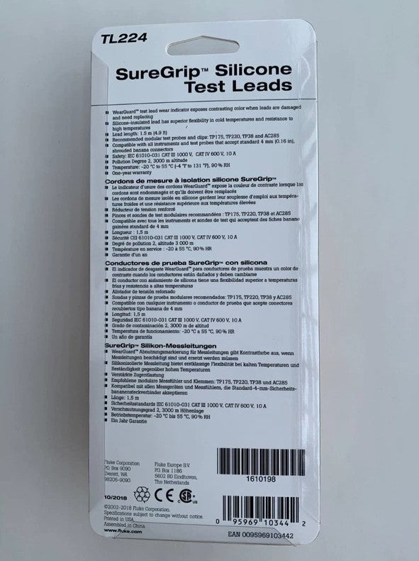 Fluke TL224 SureGrip Silicone Test Leads