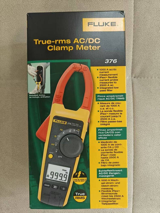 New Fluke 376 600A True-RMS AC/DC Clamp Meter