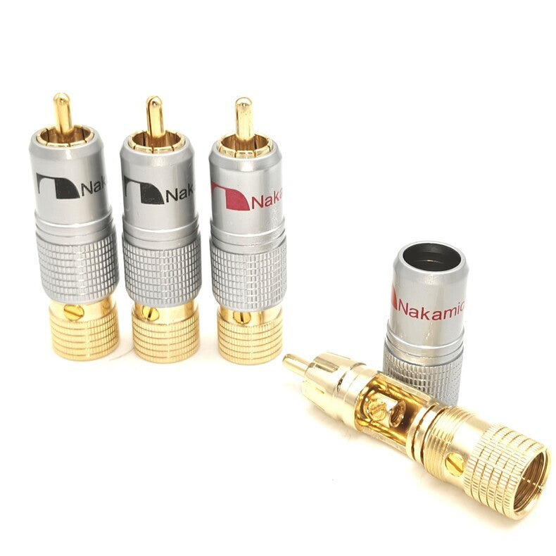 12PCS Nakamichi Gold Plated RCA Locking Plug 10mm