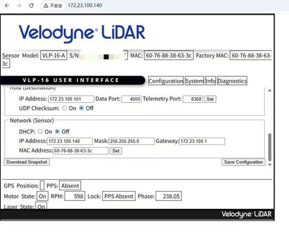 Used Velodyne VLP-16 16-Channel 100m LiDAR