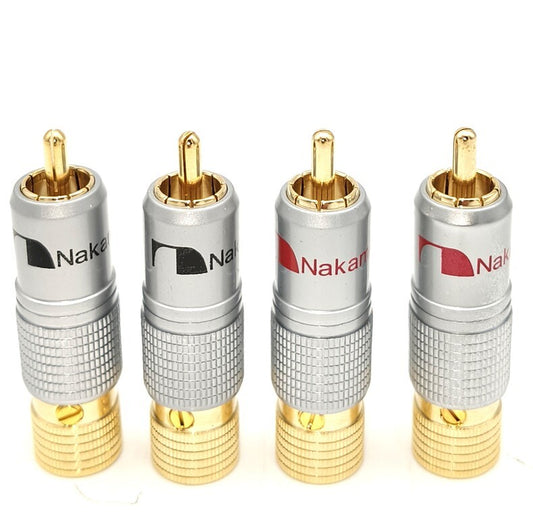 12PCS Nakamichi Gold Plated RCA Locking Plugs
