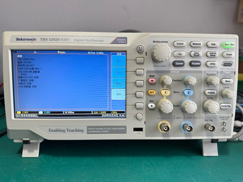 Used Tektronix TBS1202B-EDU 200MHz Oscilloscope