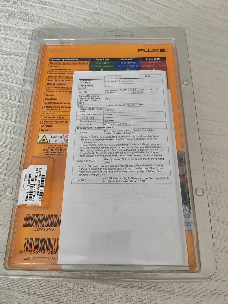 New Fluke 417D Laser Distance Meter Range Finder
