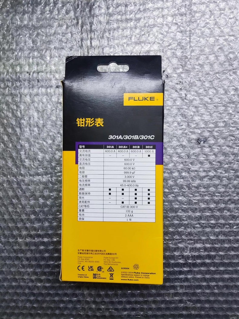 Fluke 301A AC Clamp Meter 600A/600V Digital