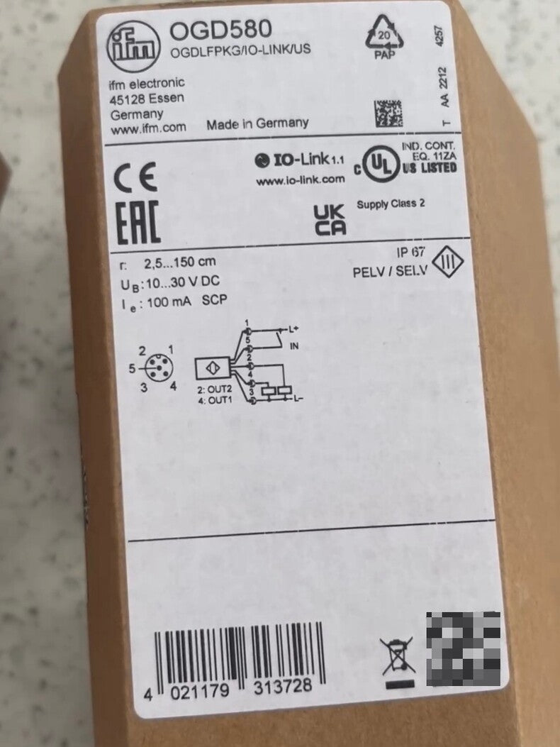 1PC New IFM OGD580 Efector Diffuse Reflection Distance Photoelectric Sensor