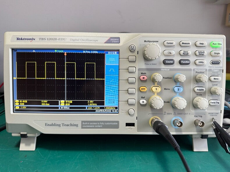 Used Tektronix TBS1202B-EDU 200MHz Oscilloscope