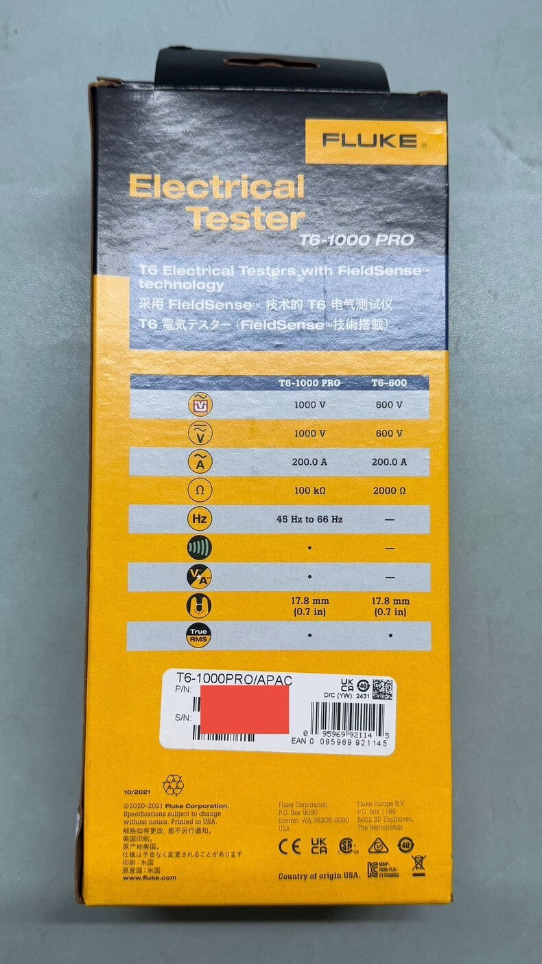 New Fluke T6-1000 PRO 1000V AC/DC Tester