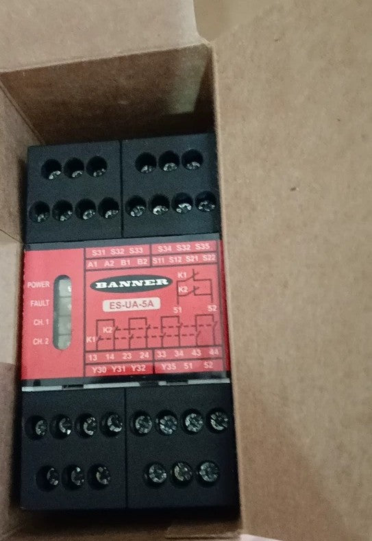 Banner ES-UA-5A Safety Relay 12-24VDC 115VAC