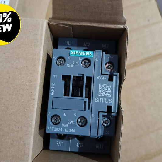 1PC New SIEMENS 3RT2024-1BB40 Contactor 3P 12A 24VDC SIRIUS 3RT2