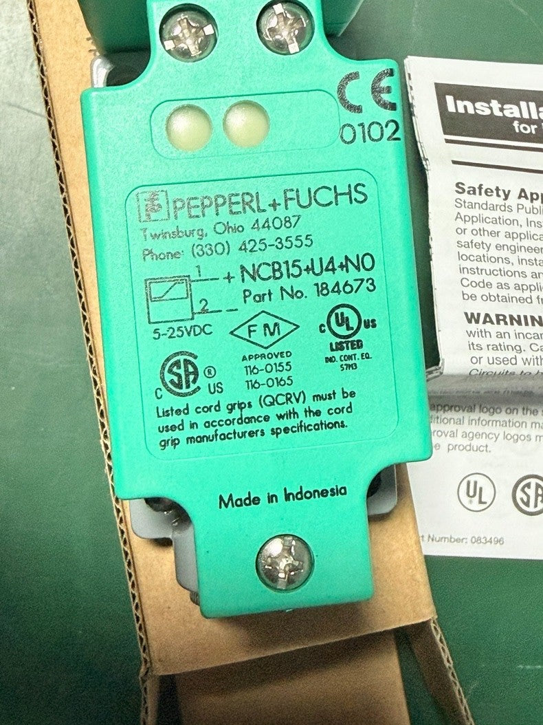 Pepperl-Fuchs NCB15-U4-N0 M18 Inductive Proximity Sensor