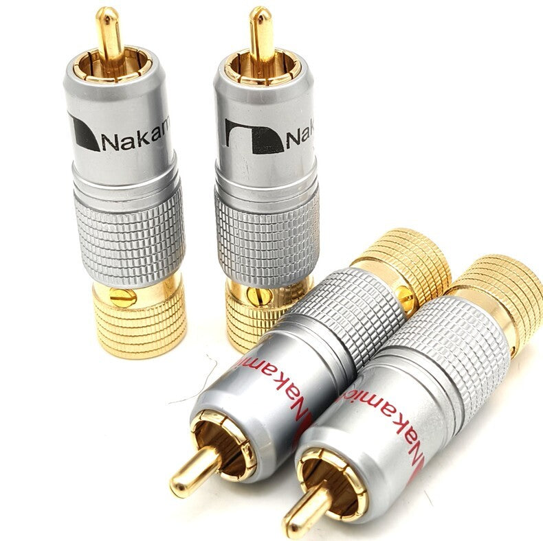12PCS Nakamichi Gold Plated RCA Locking Plug 10mm