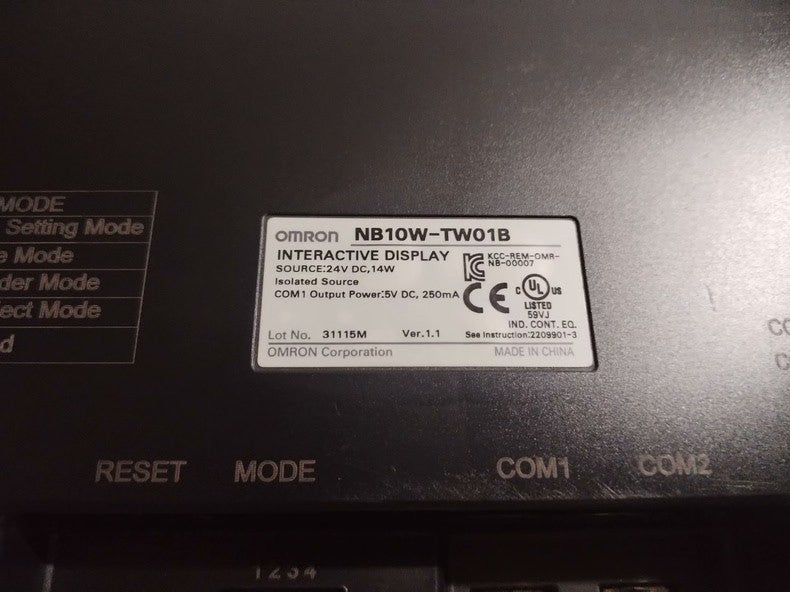Omron NB7W-TW01B 4.3" Touchscreen HMI Panel 24VDC