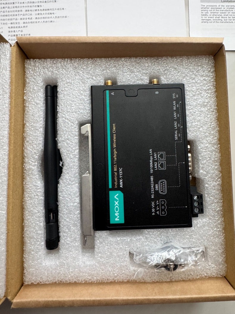 1PC New MOXA AWK-1137C-US Industrial Wireless Ethernet Bridge Wi-Fi Transceiver