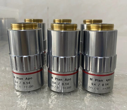 1PC Used & Tested Mitutoyo M Plan Apo 5x/0.14 Microscope Objective Lens
