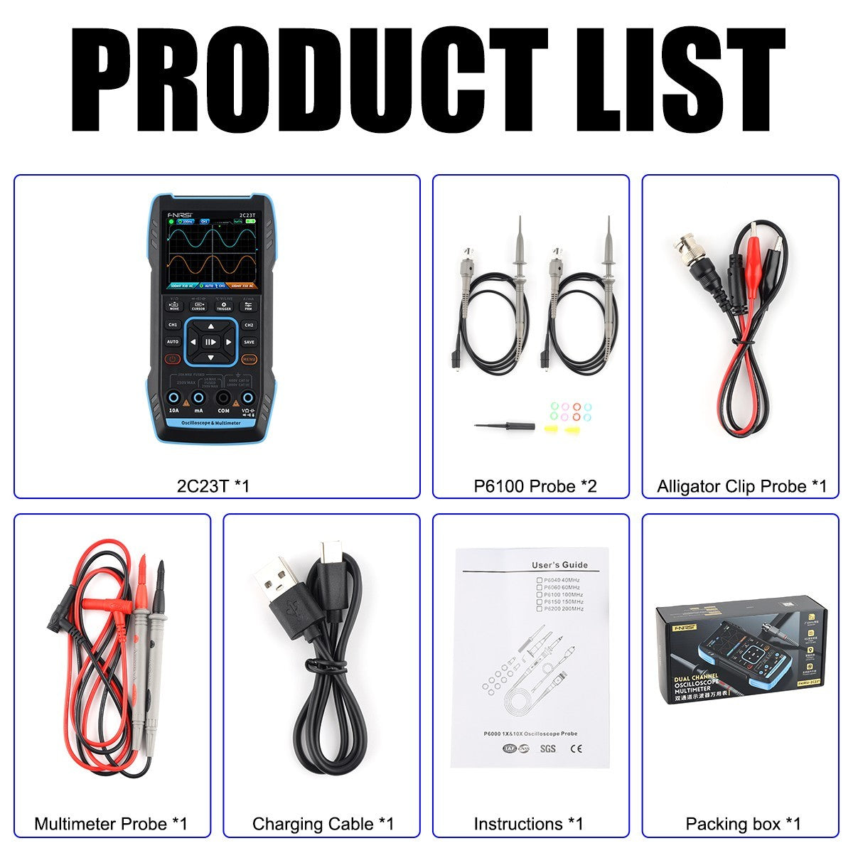 FNIRSI 2C23T 3-in-1 Oscilloscope Multimeter Generator