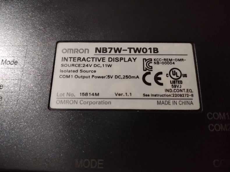 Omron NB7W-TW01B 4.3" Touchscreen HMI Panel 24VDC