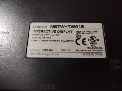 Omron NB7W-TW01B 4.3" Touchscreen HMI Panel 24VDC
