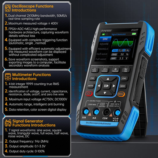 FNIRSI 2C23T 3-in-1 Oscilloscope Multimeter Generator