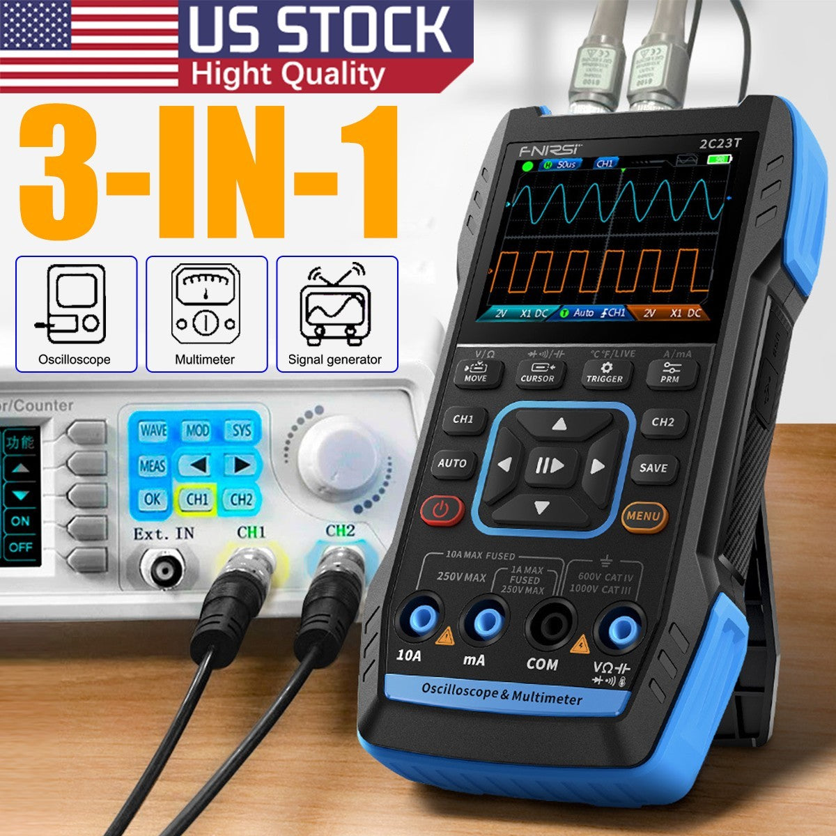 FNIRSI 2C23T 3-in-1 Oscilloscope Multimeter Generator