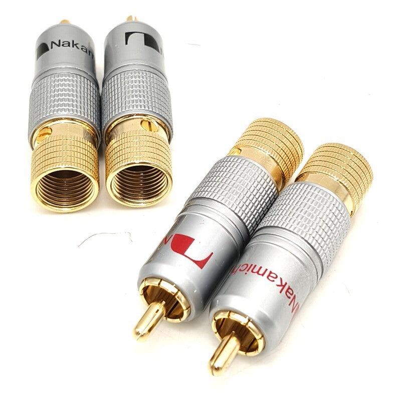 12PCS Nakamichi Gold Plated RCA Locking Plug 10mm