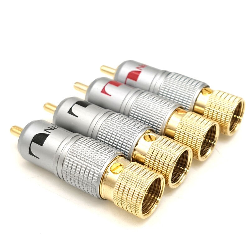 12PCS Nakamichi Gold Plated RCA Locking Plug 10mm