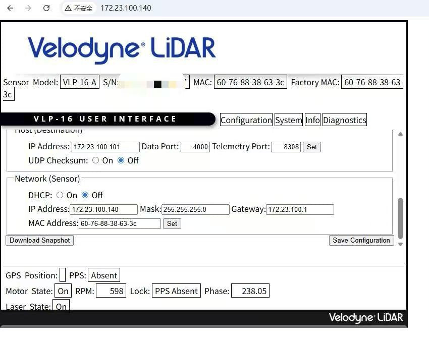Used Velodyne VLP-16 16-Ch 3D LiDAR 100m