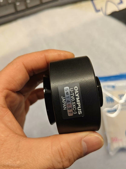 1PC Used Olympus U-TV0.5XC-3 0.5X C-Mount Microscope Reduction Lens Adapter