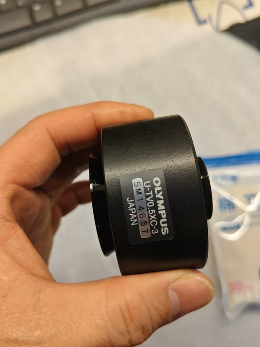 1PC Used Olympus U-TV0.5XC-3 0.5X C-Mount Microscope Reduction Lens Adapter