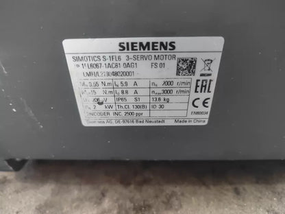 Used Siemens 1FL6067-1AC61-0AG1 Servo Motor