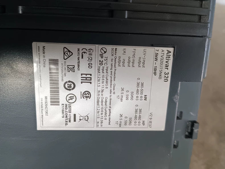 Used Schneider ATV320U75N4B 7.5kW Variable Speed Drive
