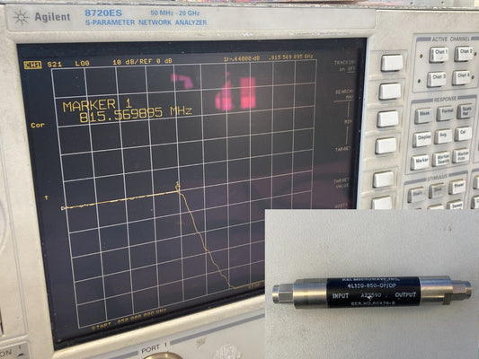 Low Pass Filter 815 MHz 0.3dB Loss 4L120-850-OP/OP